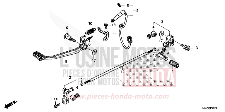 PEDAL for Gold Wing PEARL GLARE WHITE (NHB53E) from 2020